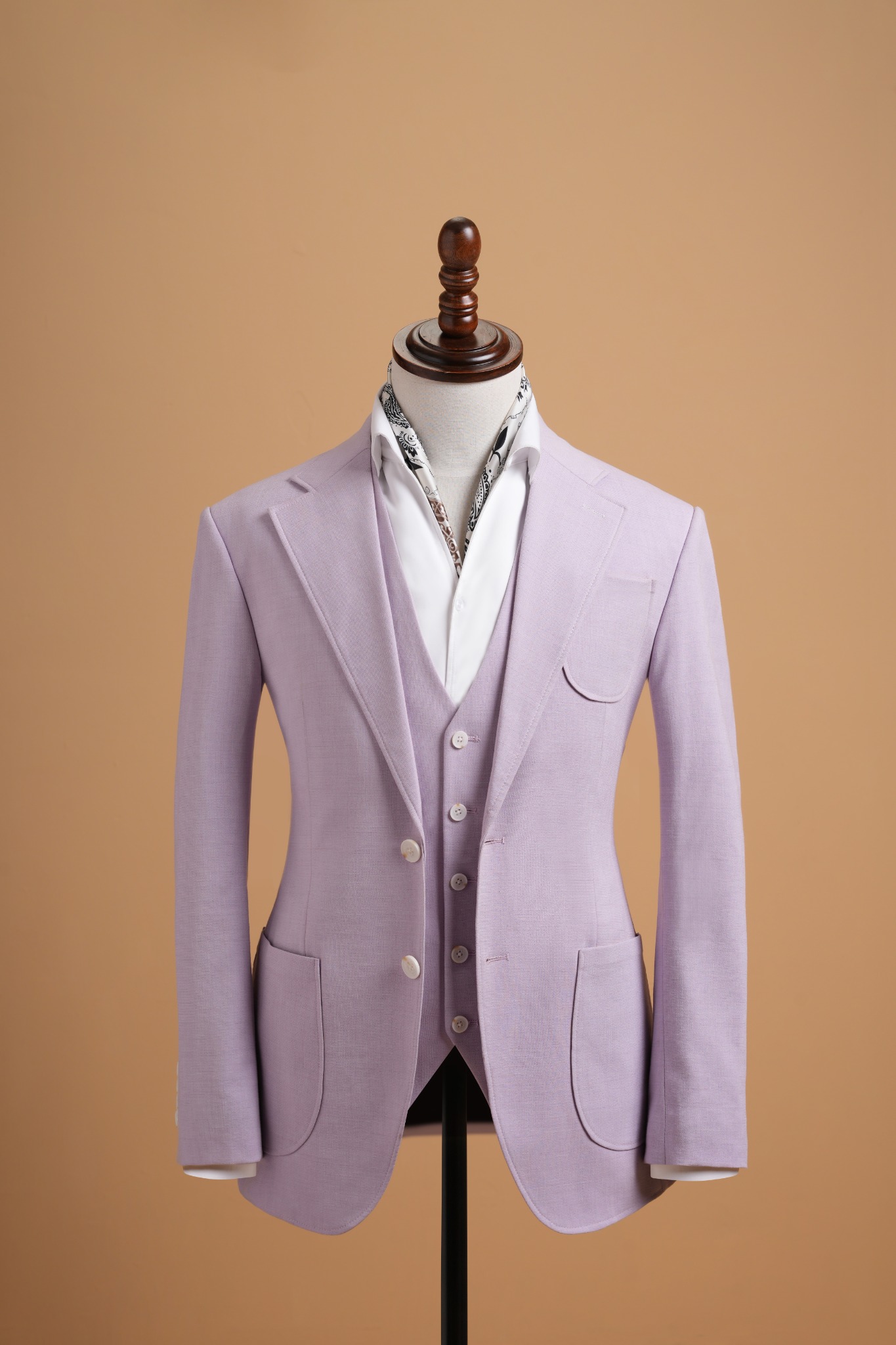 Áo vest tím pastel cổ ve khuyết 1 hàng khuy Adam Store - AV382