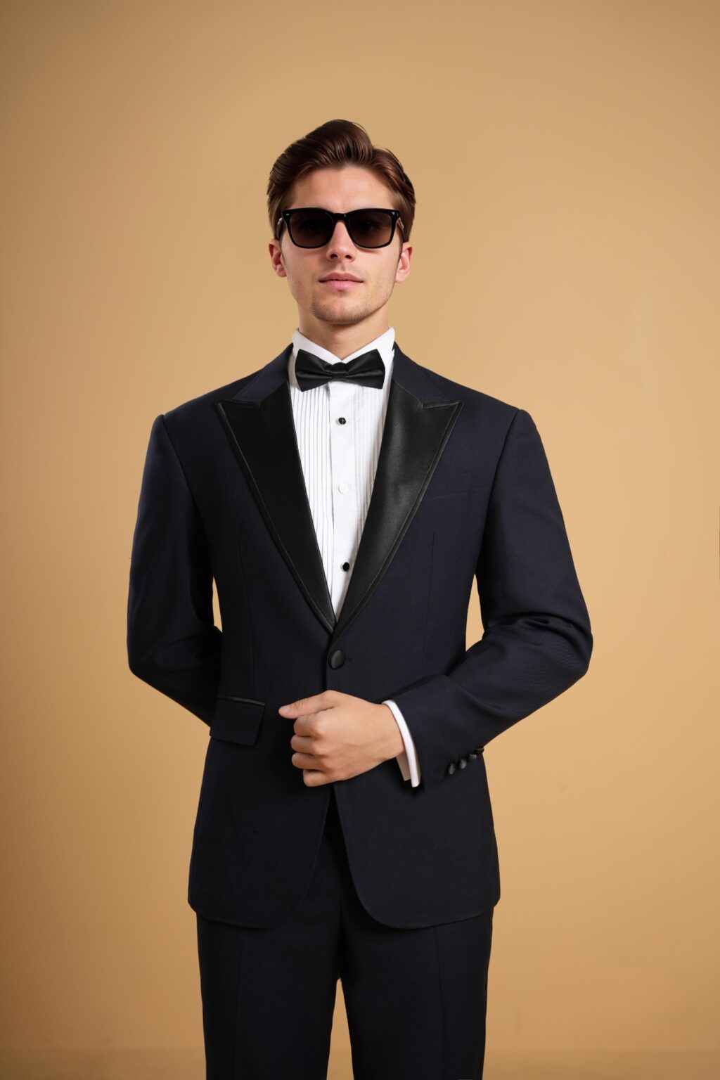 Áo vest xanh cổ nhọn bóng 1 hàng khuy Adam Store - AV370CNB