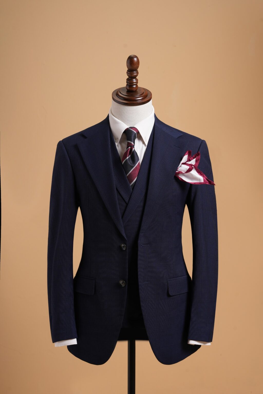 Áo vest xanh kẻ đen cổ ve khuyết 1 hàng khuy Adam Store - AV346