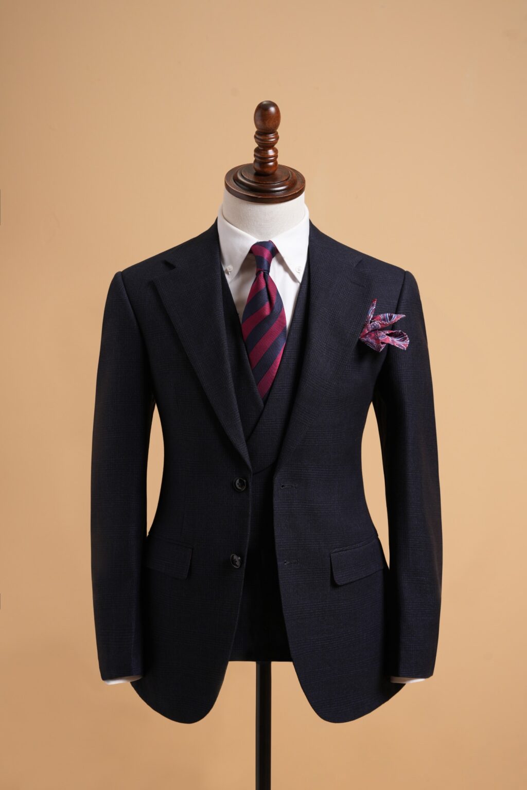 Áo vest xanh kẻ đen cổ ve khuyết 1 hàng khuy Adam Store - AV347