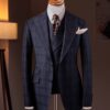 ao vest xanh ke den co ve nhon 1 hang khuy the tuxedo txv331 69cb7059683d5