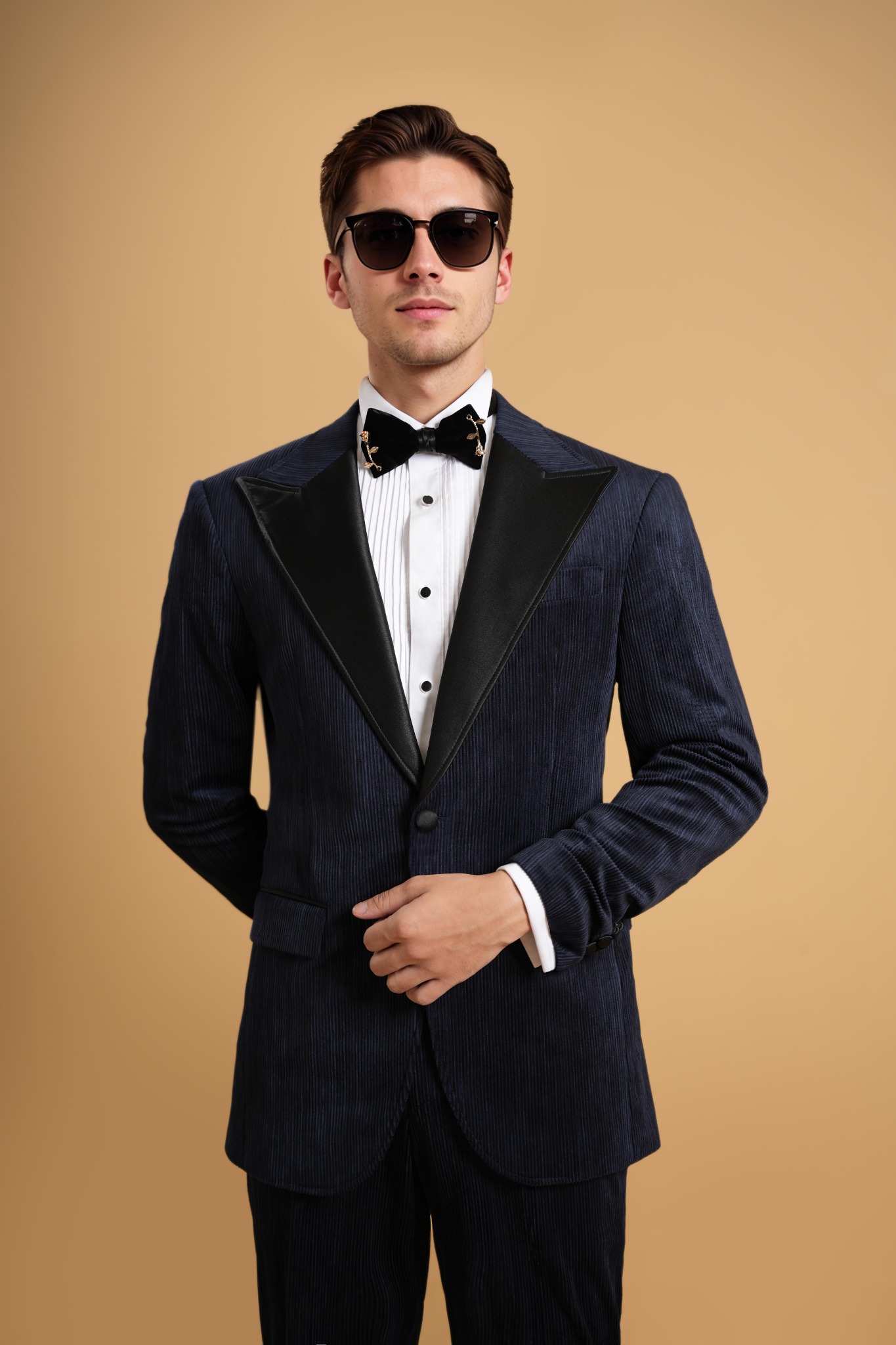 Vest nhung xanh tăm The Tuxedo - TXVN28