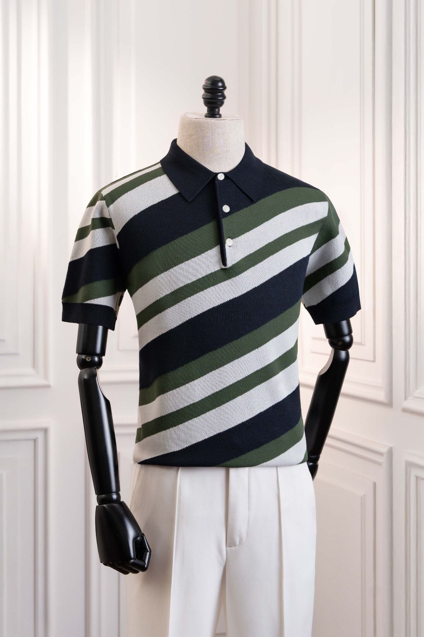 Áo mongtoghi ngắn tay họa tiết kẻ chéo ADAM STORE – AP191