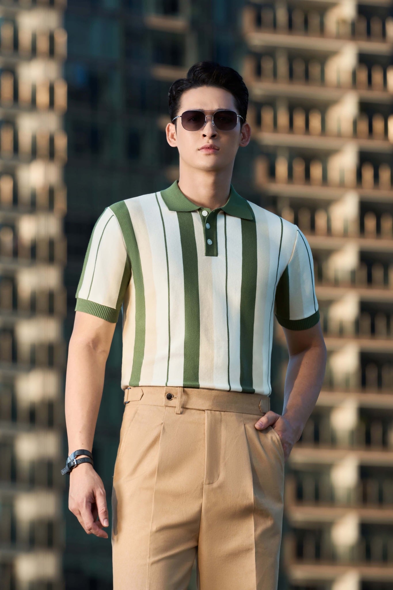 Áo mongtoghi xanh lá sọc – AP286