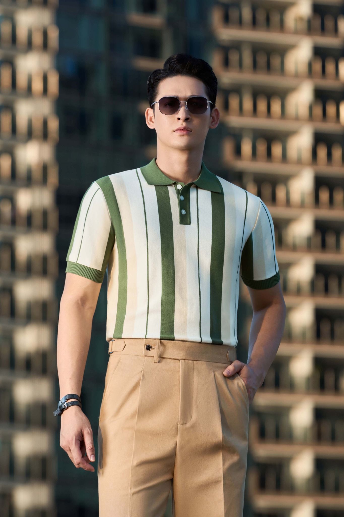 Áo mongtoghi xanh lá sọc – AP286