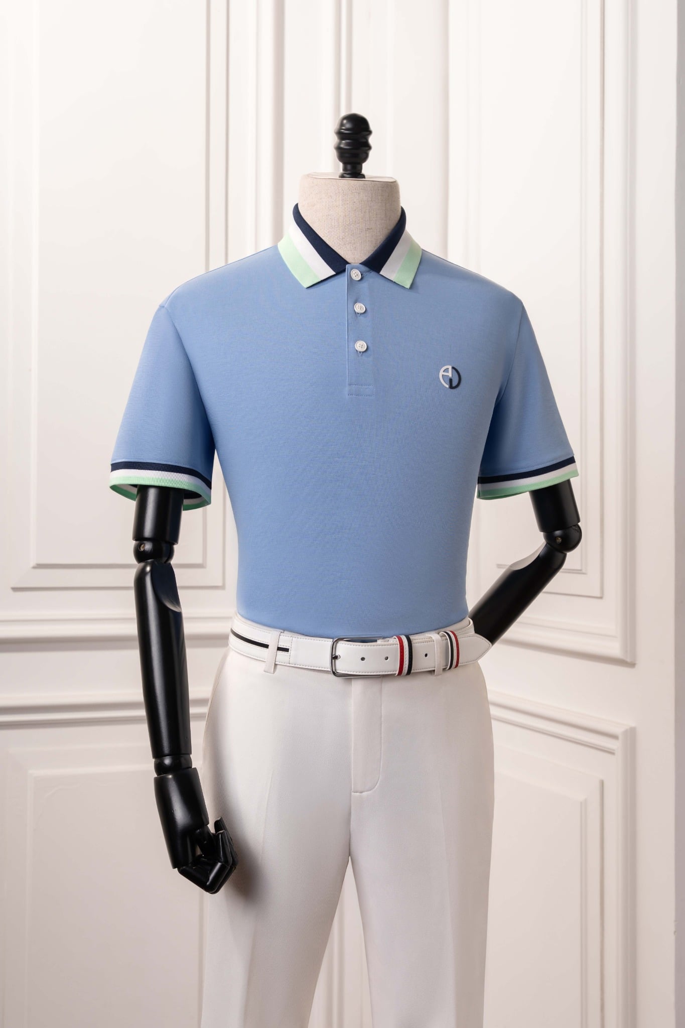 Áo polo xanh pastel AP274 (48-56)