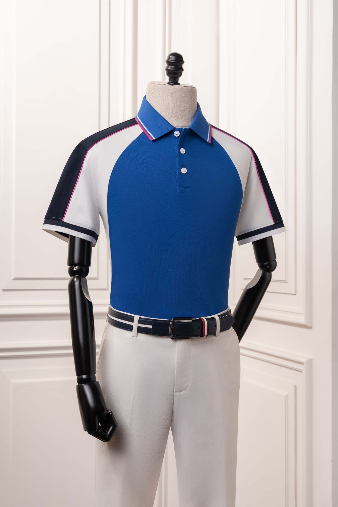 Áo polo xanh trắng AP279 (48-56)