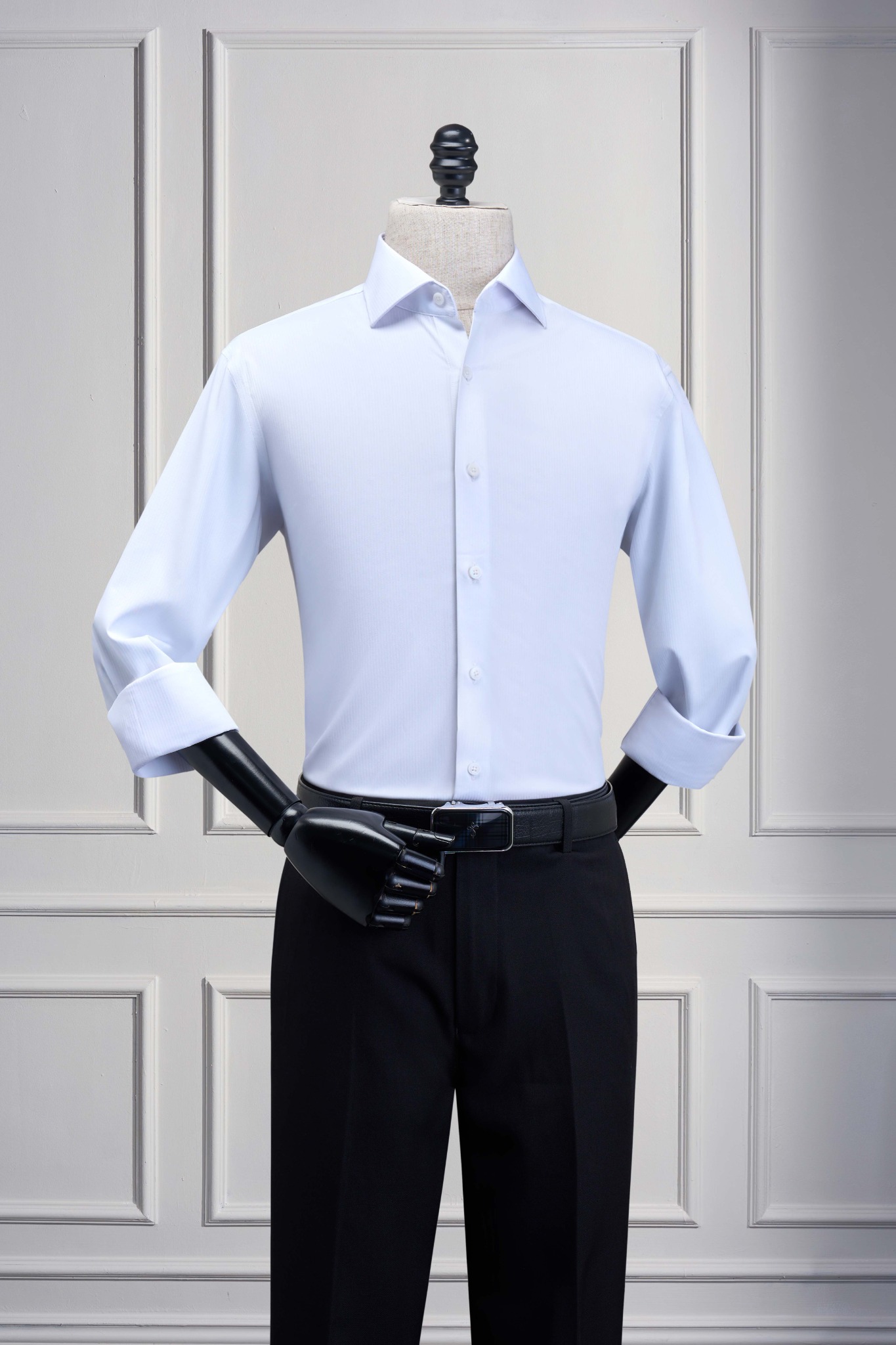 Áo sơ mi trắng kẻ SNC042T