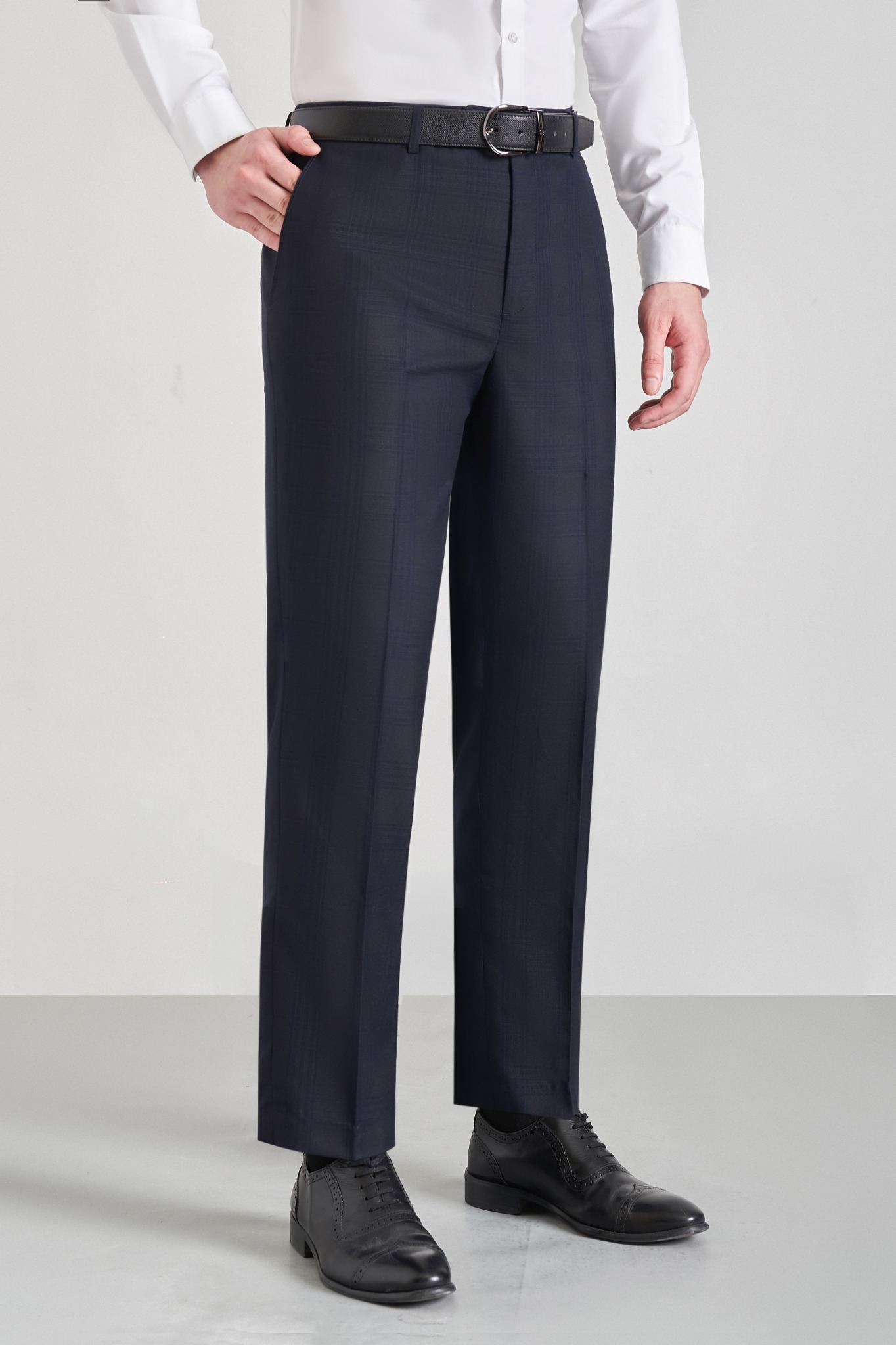 Quần Âu Màu Xanh Kẻ Chìm Adam Store – Q288