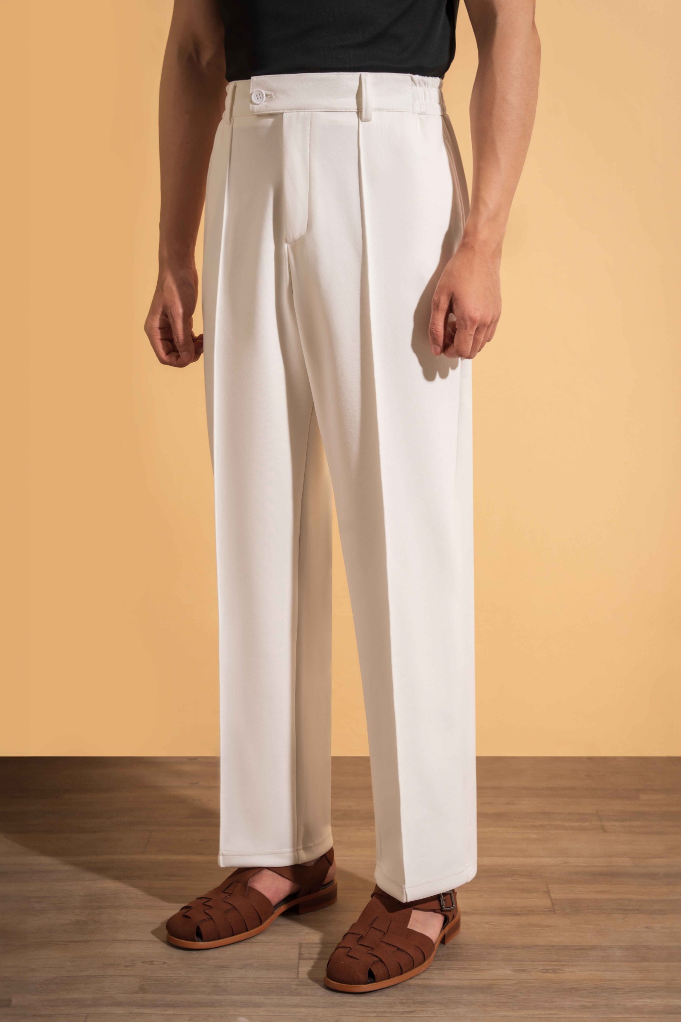Quần trousers trắng trơn Adam Store – QSN002